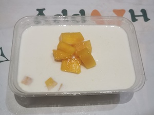 add the mangos to the milk & gelatin