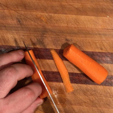 How to Dice carrots into cubes for fancy presentation