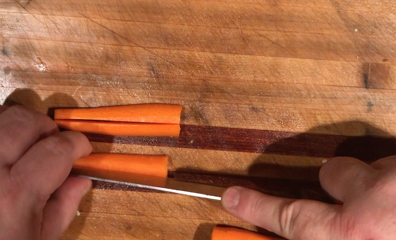 Cut the carrots into sticks