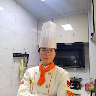 景,厨师制服的自画像