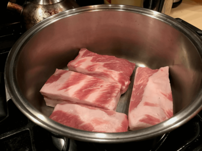 Add enough water to just cover the pork