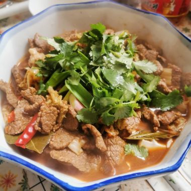 Red-braised beef pot with tofu, by Chen Jing