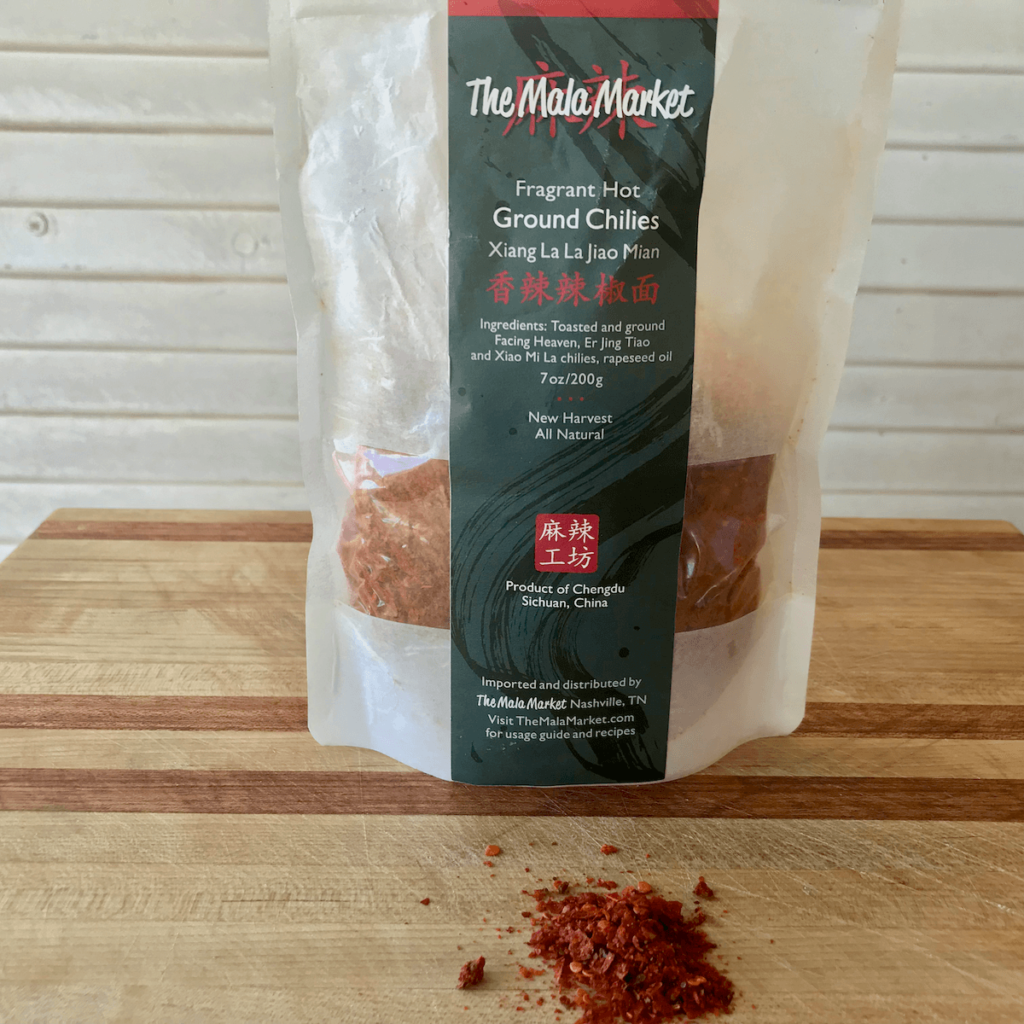 磨碎的中国辣椒粉混合物