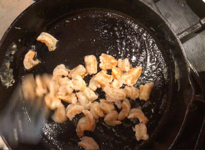 Stir fry the shrimp until color changes, remove and set aside