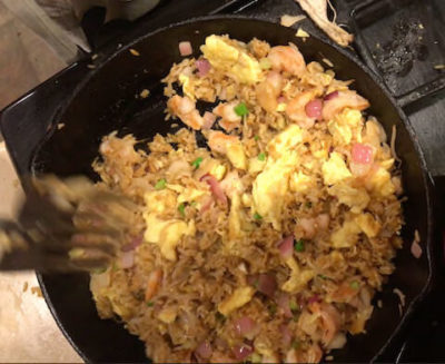 add scallions and finish