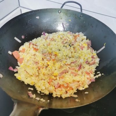 add the rice and stir-fry