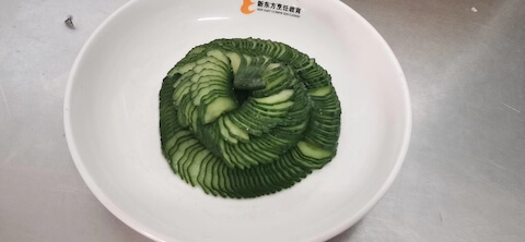 Cold sliced cucumbers