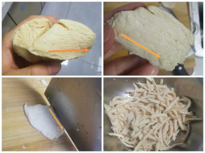 how to shred the chicken for cold chicken salad