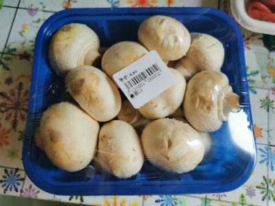 Common white mushrooms