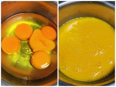 beat the eggs until evenly mixed