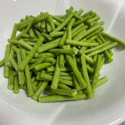 Chop the long beans about 2.5 inches in length