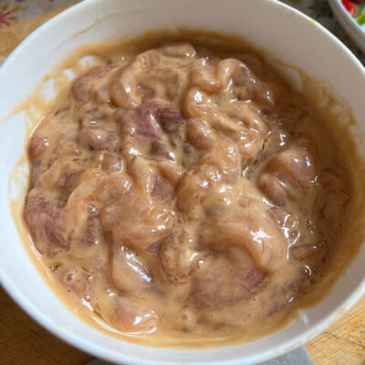 marinate pork in the starch