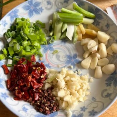 ingredients for Shuizhu Pork, Sichuan Pork in Spicy Broth