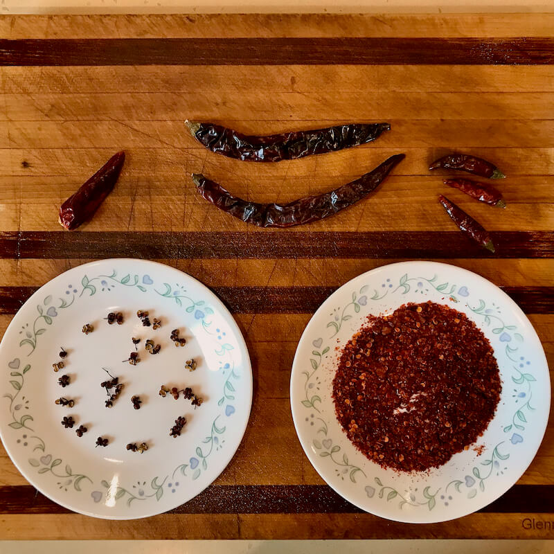Chinese chilies and Sichuan peppercorns