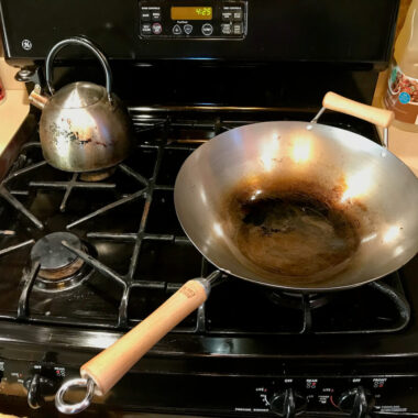 Glenn's first wok: 14-inch flat bottom, carbon-steel