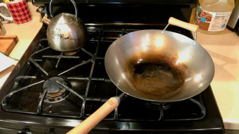 Glenn's first wok: 14-inch flat bottom, carbon-steel, northern style
