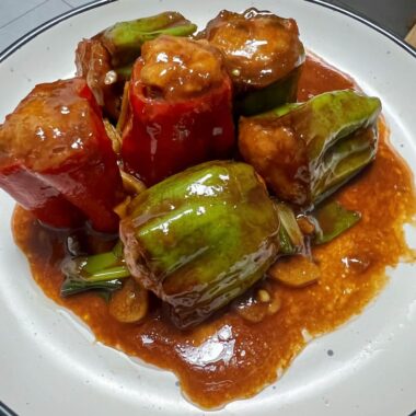 Chinese pork-stuffed peppers