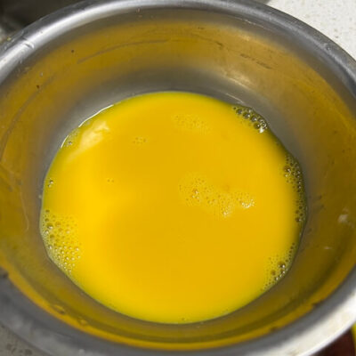 Whisk the eggs until smooth