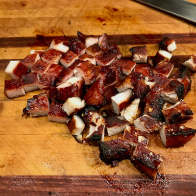 Chinese Barbecued Pork diced for use in Pork Fried Rice