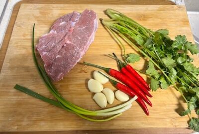 Fresh ingredients for Spicy Chinese Cold Beef