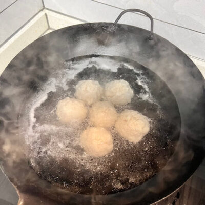 boiling the meatballs