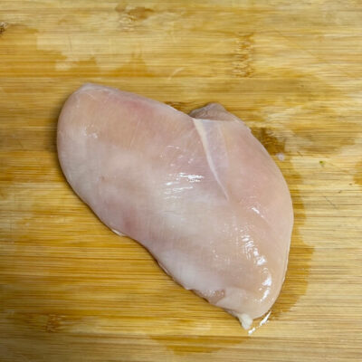 trim and rinse the chicken breast