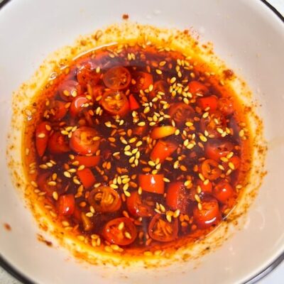 Finished sauce for Cold Oyster Mushrooms and Spinach