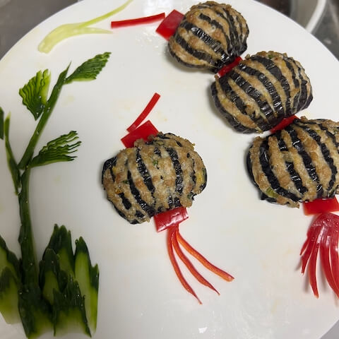 Chinese Lantern Eggplant, ready for sauce