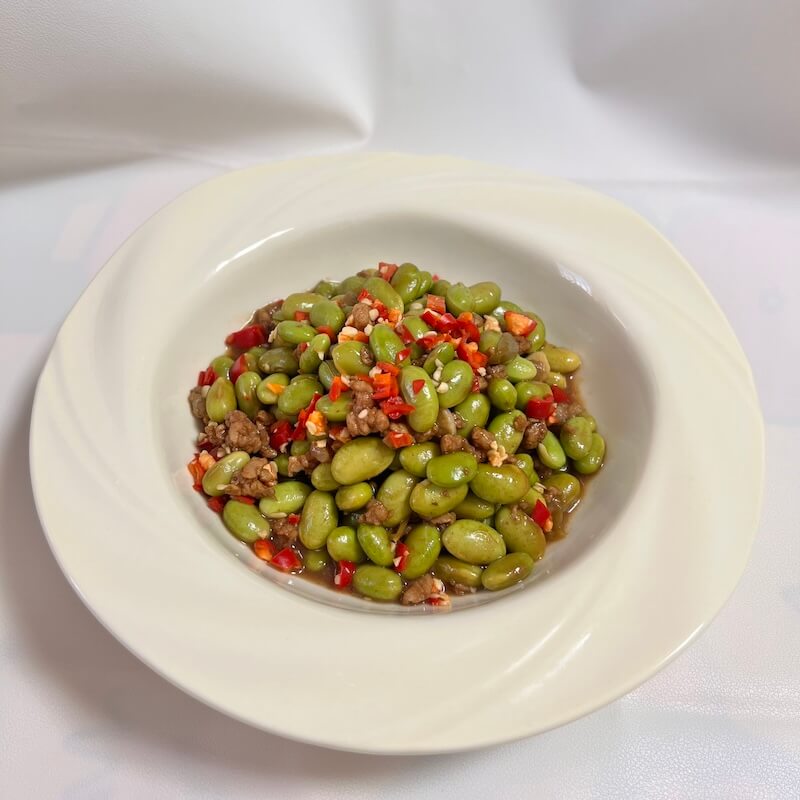 Minced Pork and Edamame Stir-Fry